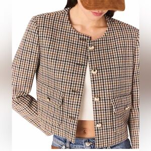 NWOT Maje Women’s Short Checked Jacket size 38